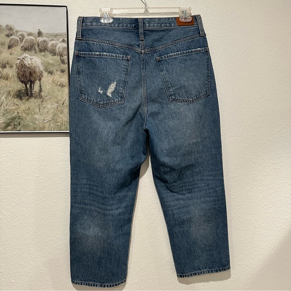 Express High Waisted Original Ripped Cropped Dad Jeans - Picture 8 of 11